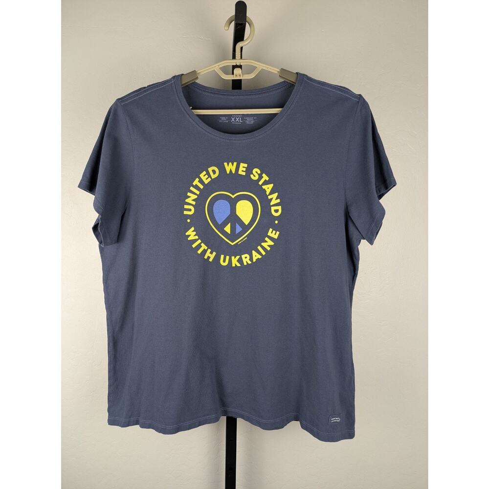 Life is Good blue United We Stand With Ukraine short sleeve t-shirt